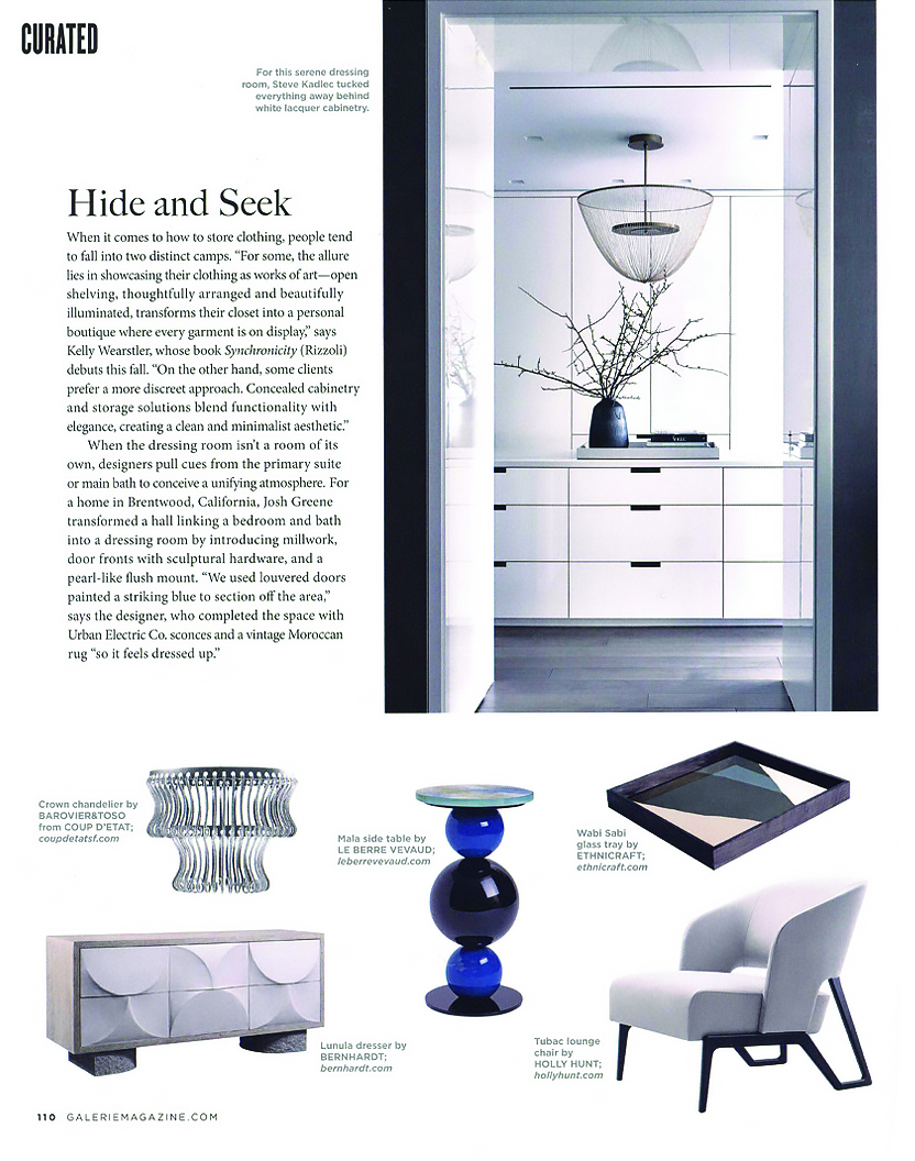 Bernhardt Furniture feature in Galerie Magazine's Fall 2023 issue.