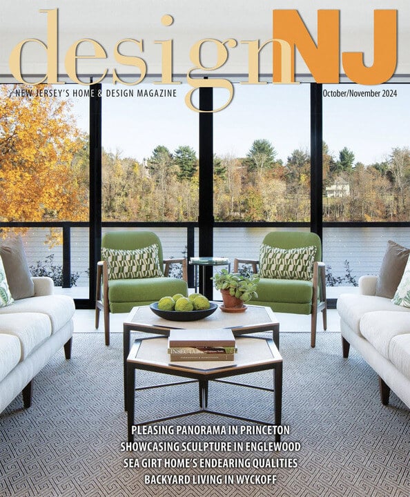 Bernhardt Living Bowie Chair featured in Design New Jersey October/November 2024 issue.