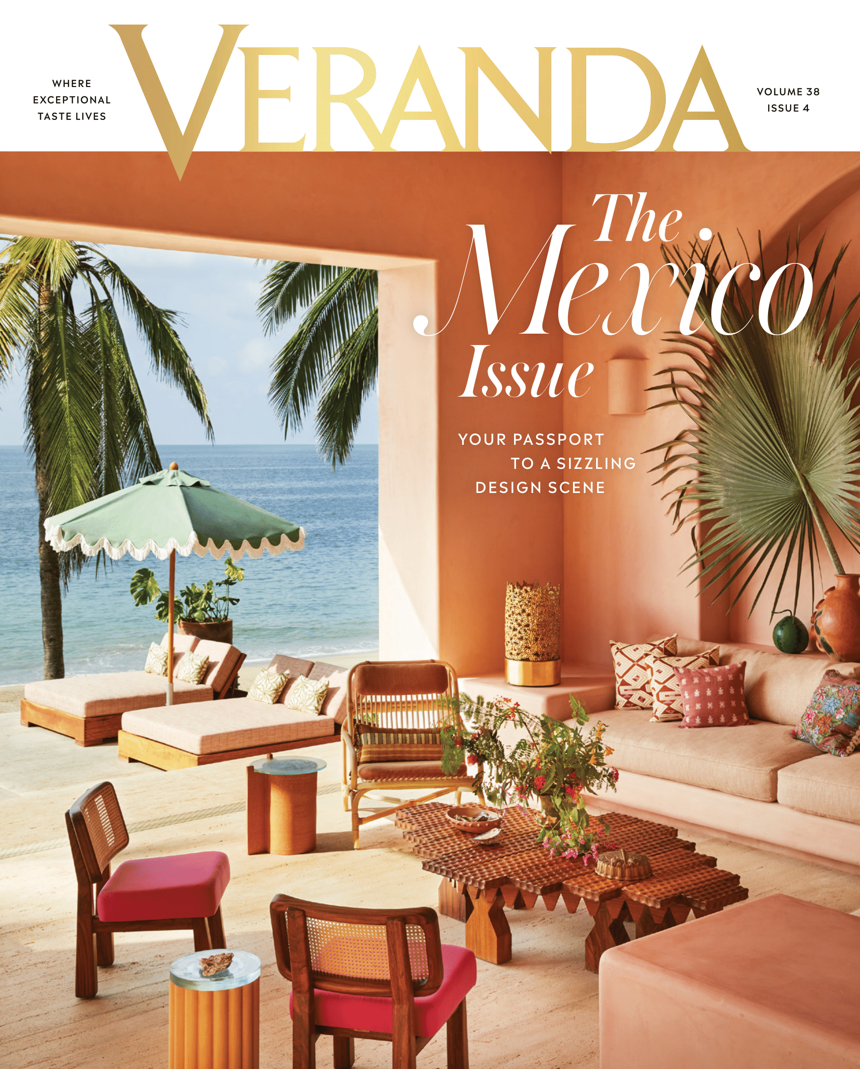 Bernhardt Exteriors Neptune Outdoor Accent Table featured in Veranda July/August 2024 issue.