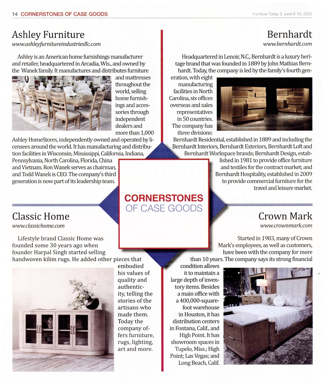 Bernhardt in Furniture Today’s “Cornerstones”