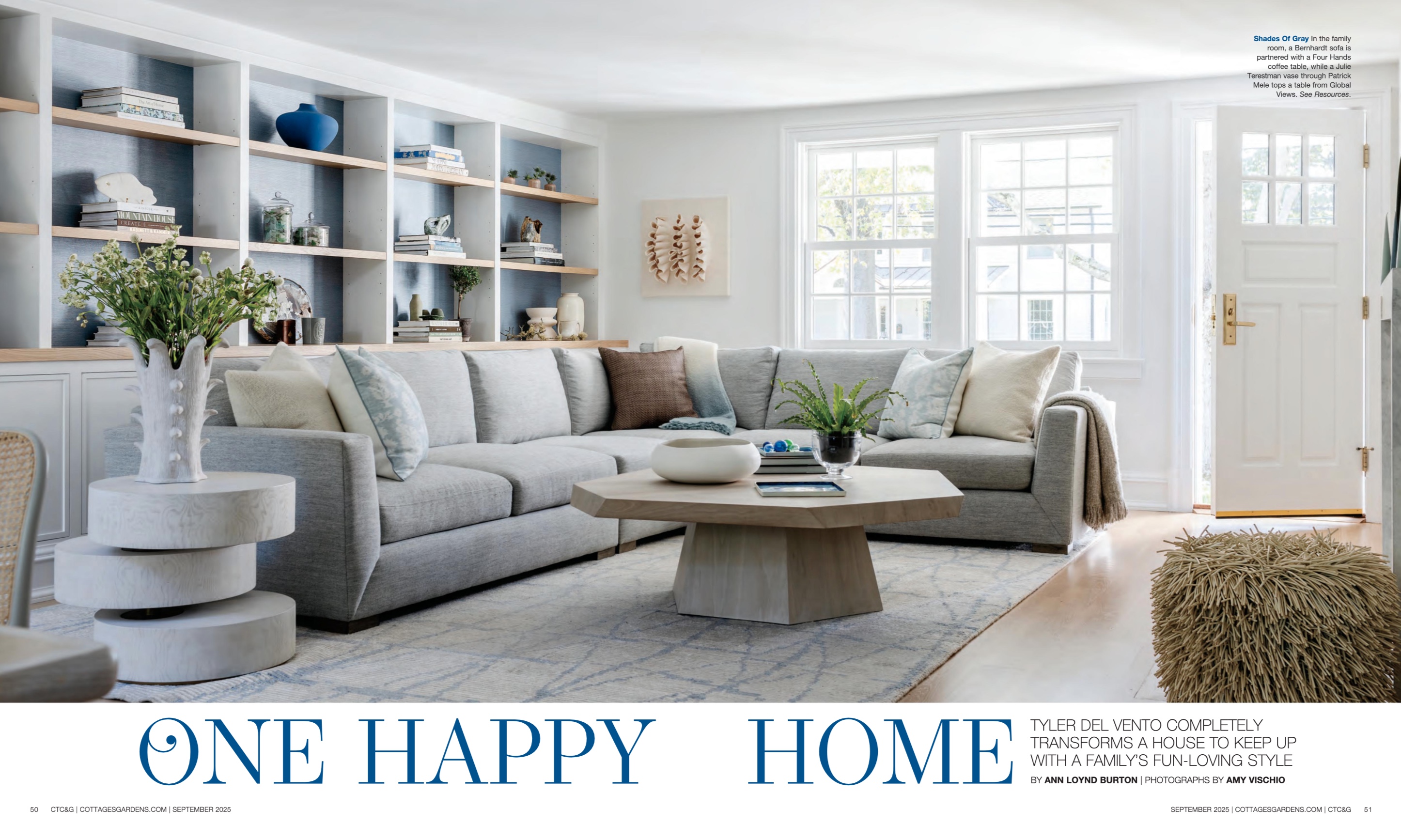 Bernhardt products featured in Connecticut Cottages & Gardens September 2025 issue.