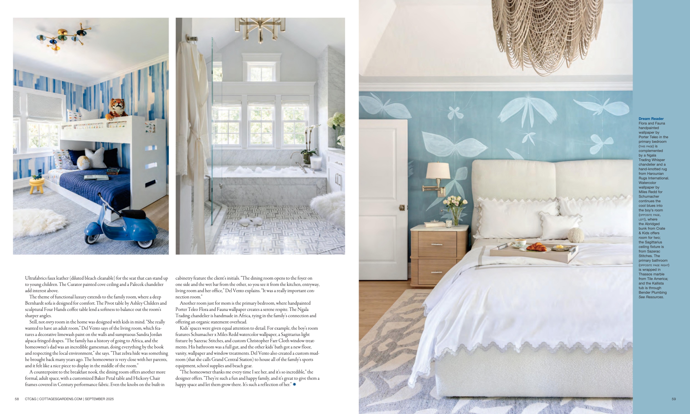 Bernhardt products featured in Connecticut Cottages & Gardens September 2025 issue.