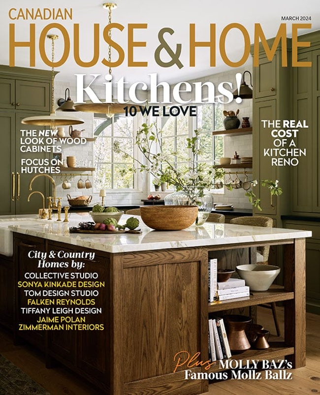 Bernhardt Interior's Casa Paros Display Cabinet featured in Canadian House & Home's March 2024 issue.