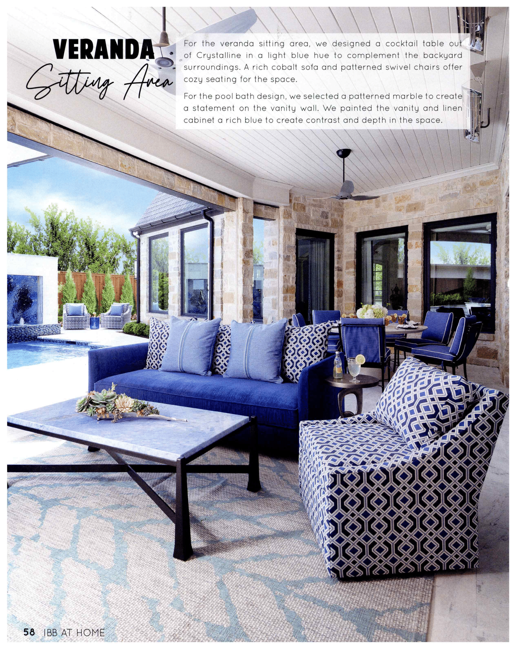 Products from Bernhardt Interiors and Bernhardt Exteriors were featured in IBB at Home Summer 2023 issue.