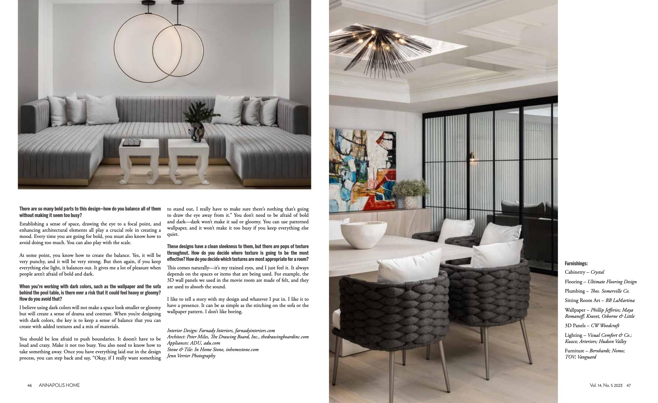 Bernhardt Interiors featured in Annapolis Home – Vol 14