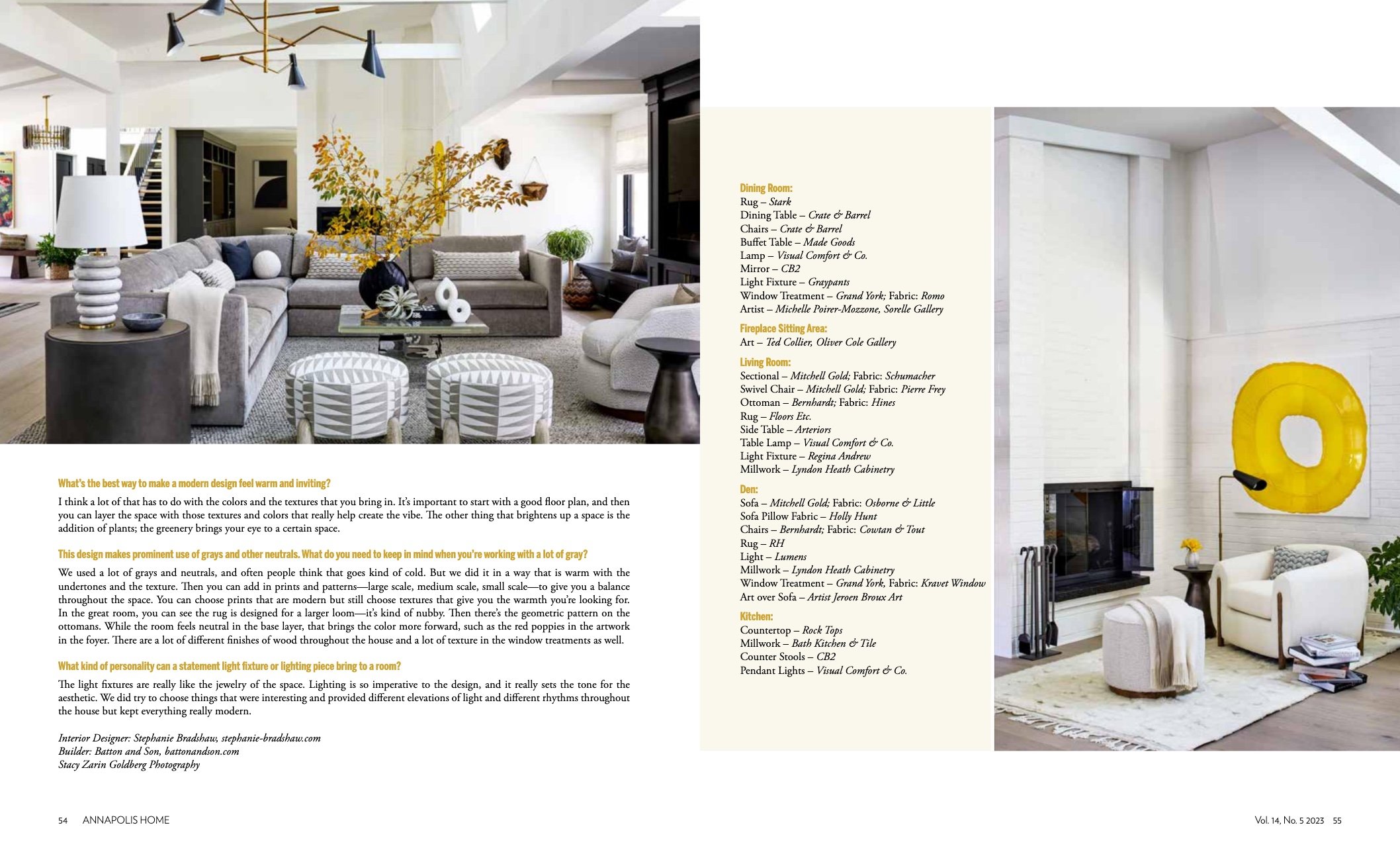 Bernhardt Interiors featured in Annapolis Home – Vol 14