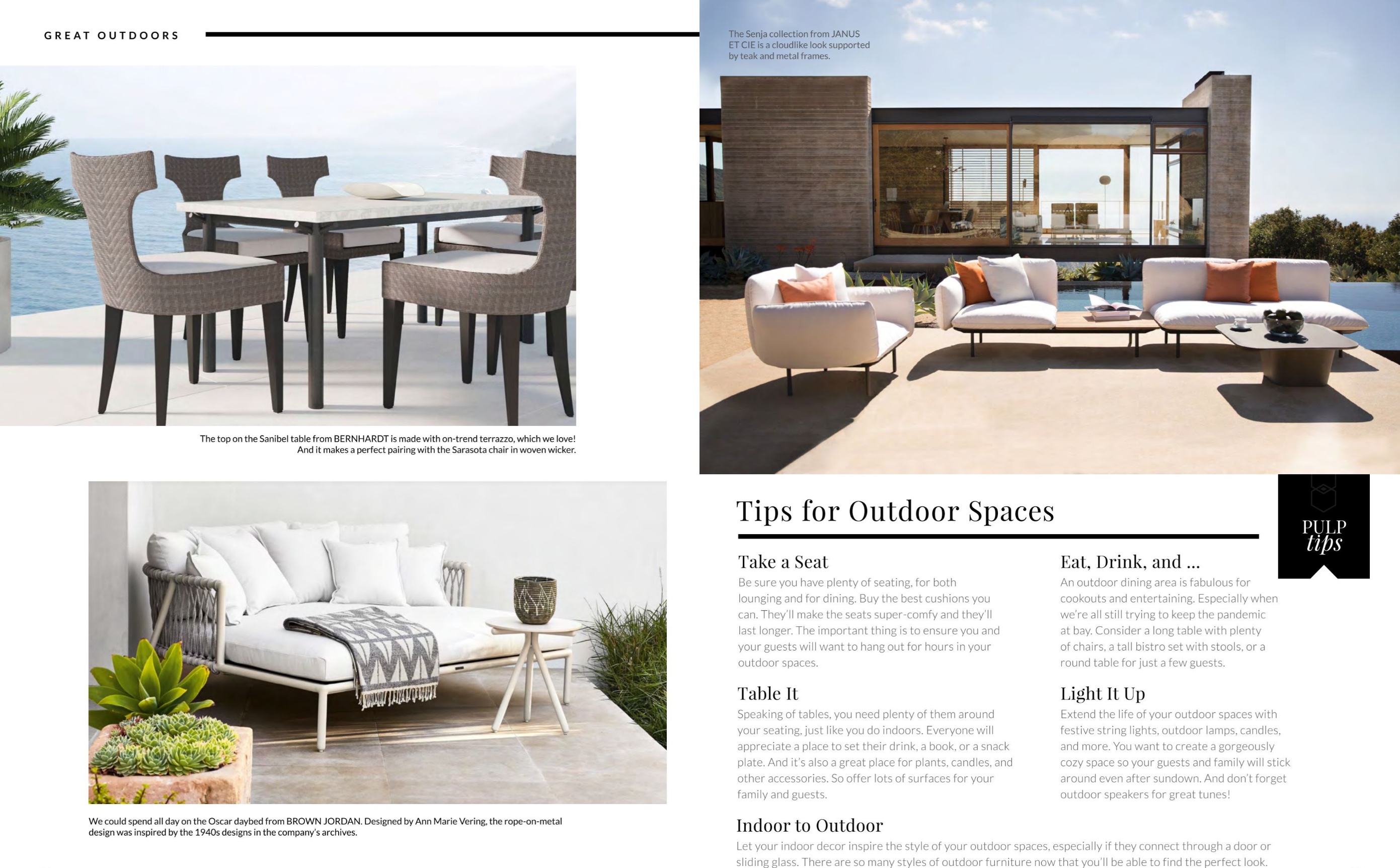 Bernhardt products featured in Pulp Design Studio's Icon magazine Spring 2021 issue.