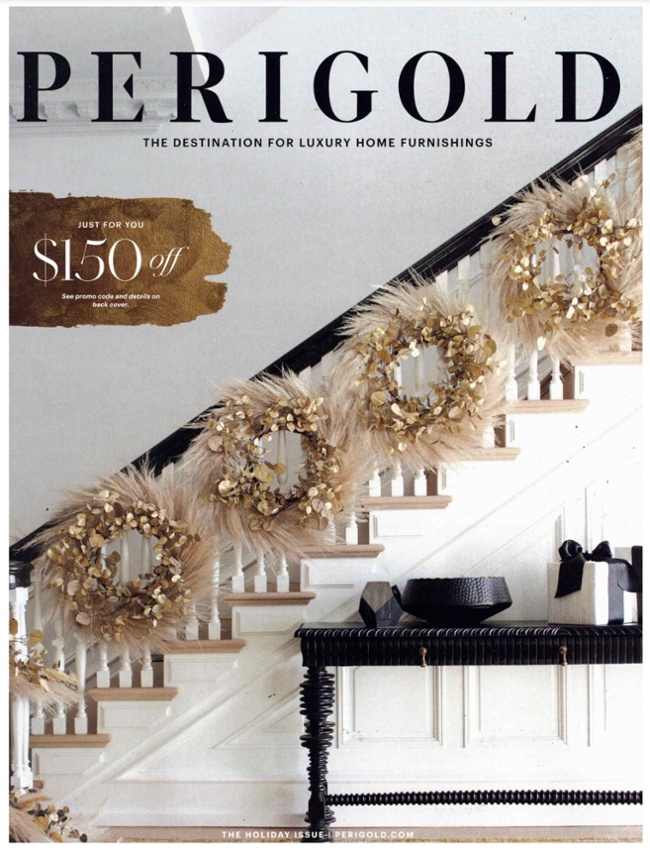 Bernhardt Interior's Linea Collection featured in Perigold Catalog's – Holiday Issue 2023.