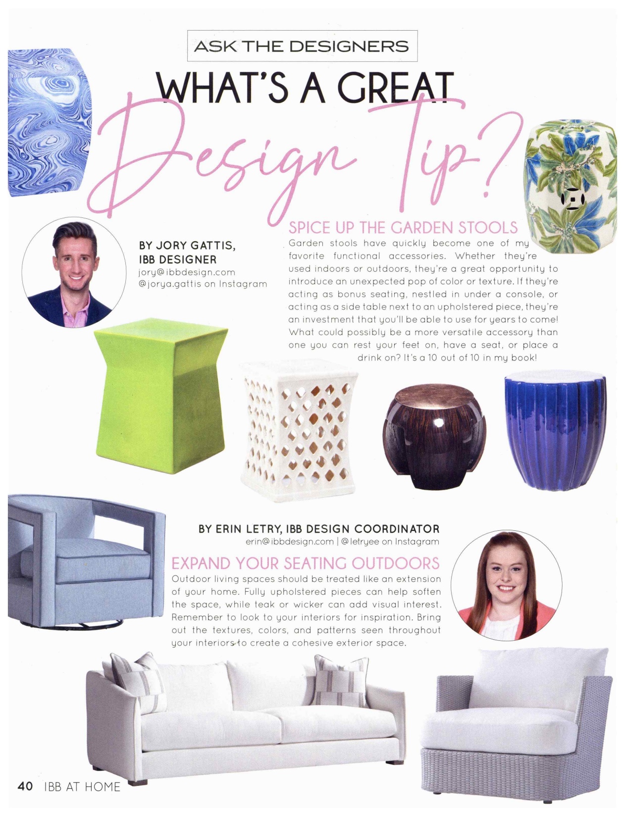 Bernhardt Furniture featured in IBB at Home.