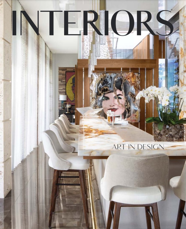 Bernhardt Interiors and Bernhardt Exteriors products featured in Interiors August/September 2021 issue.