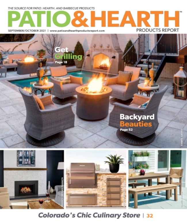 Bernhardt Exteriors products featured in Patio & Hearth September/October 2021 issue.