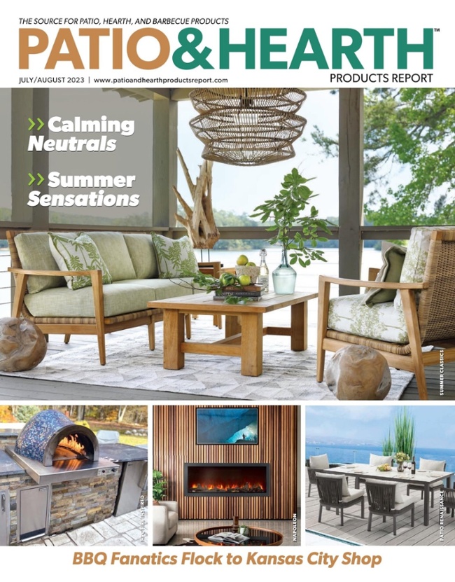 Bernhardt Exteriors products featured in Patio & Hearth July/August 2023 issue.