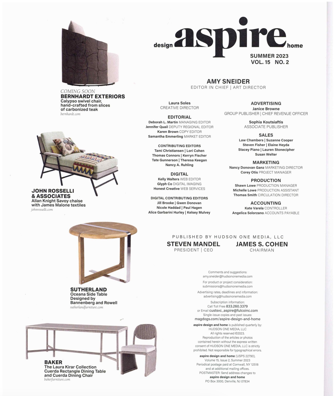 Bernhardt Furniture featured in Aspire, Summer 2023.