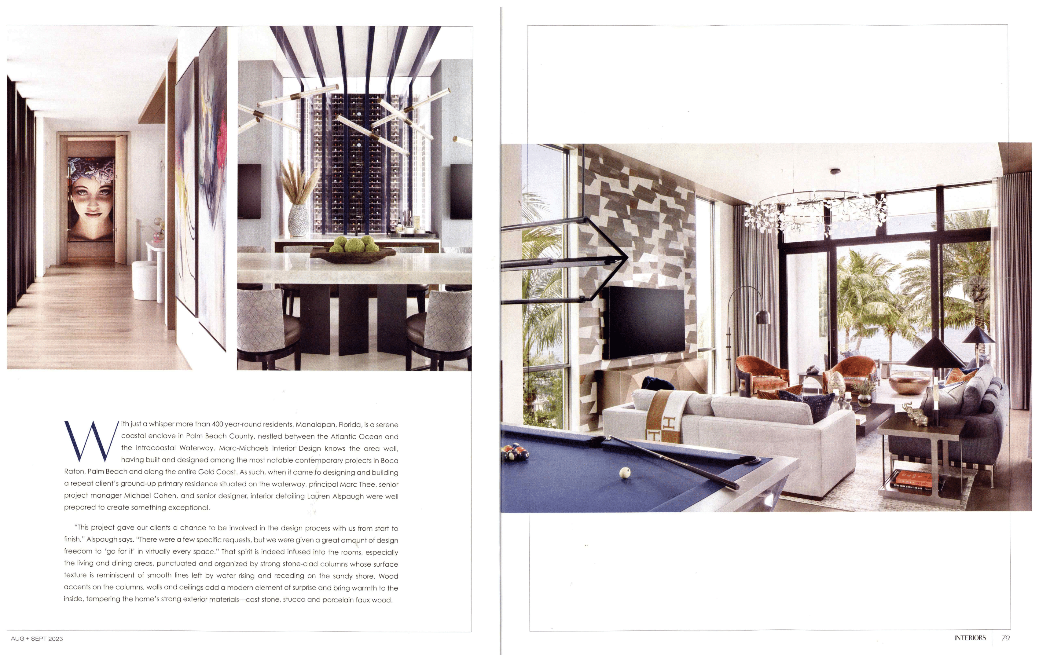 Bernhardt Interior's Belvedere Side Tables featured in Interiors – Aug/Sept 2023 issue.