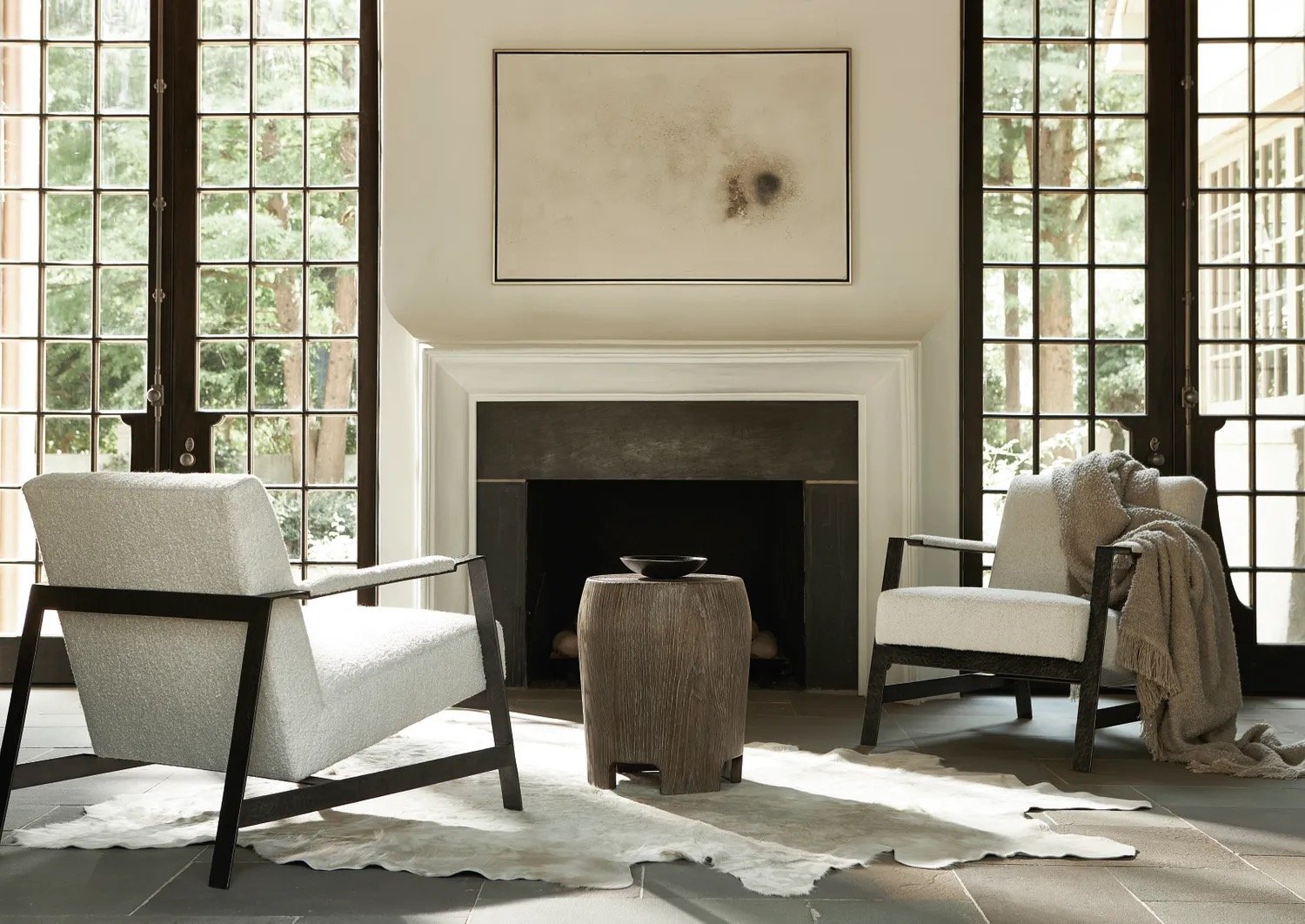 Jaxson Fabric Chair and Casa Paros Accent Table