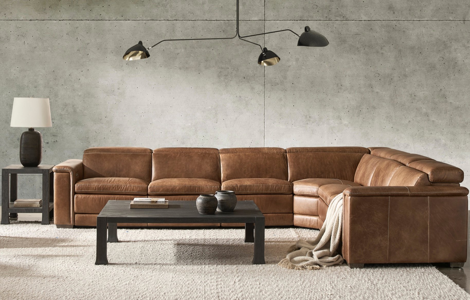 Lioni Leather Power Motion Sectional