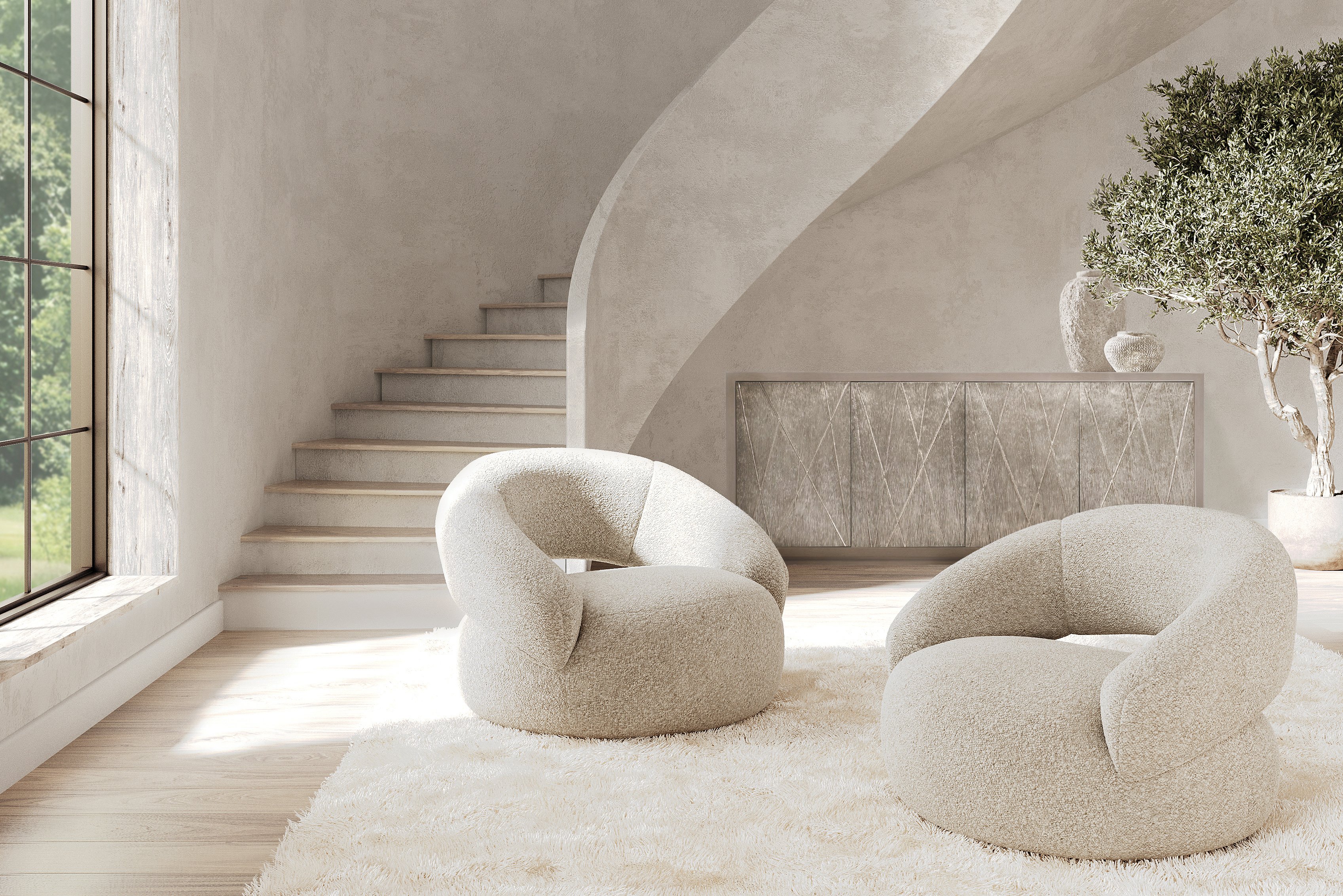 Bernhardt presents chic swivel chairs that effortlessly elevate any space, blending cozy comfort with refined elegance.