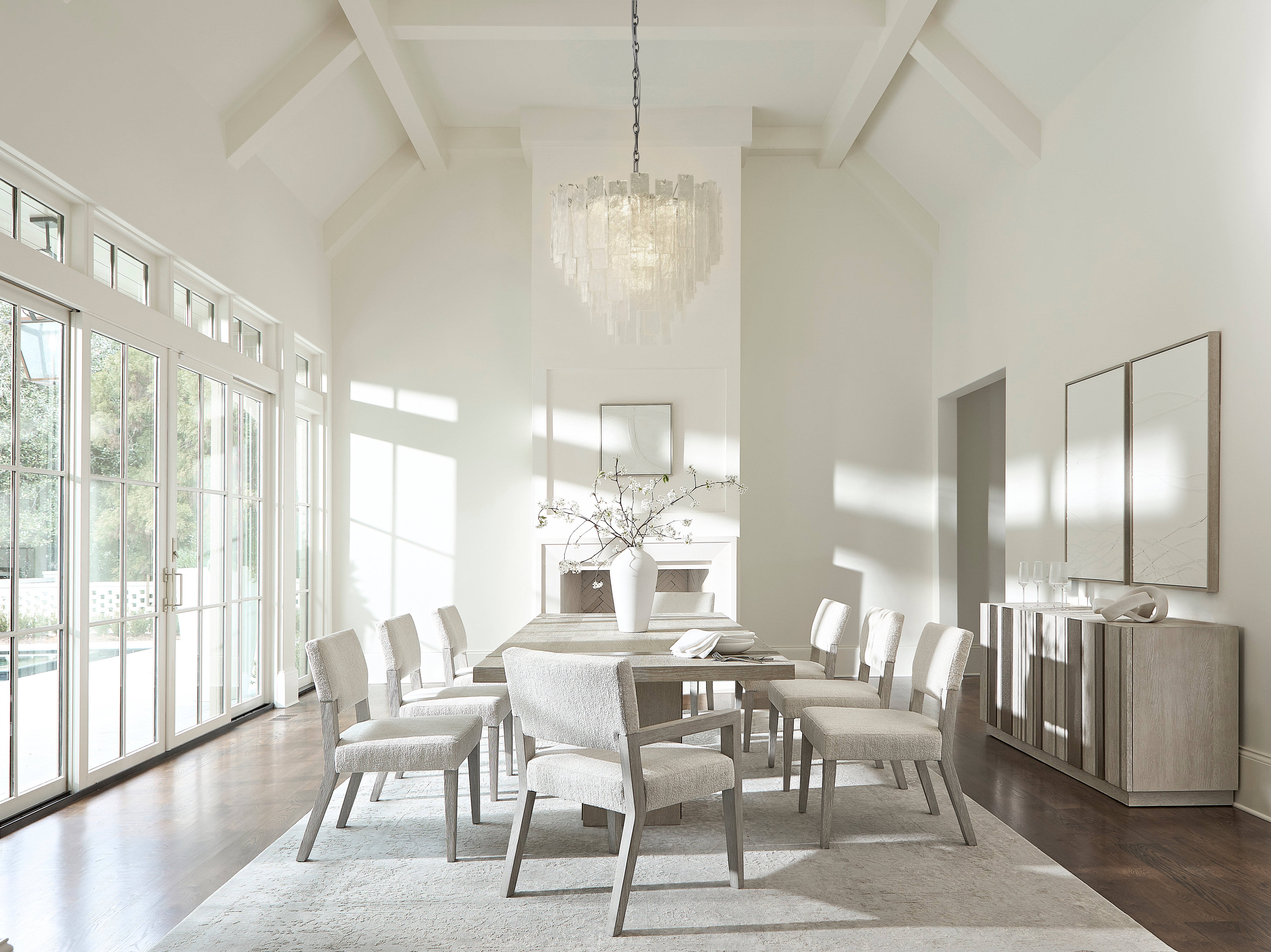 With architectural lines, textured metals, and a warm palette, Bernhardt’s Tempo collection is structured, modern, and effortlessly refined.
