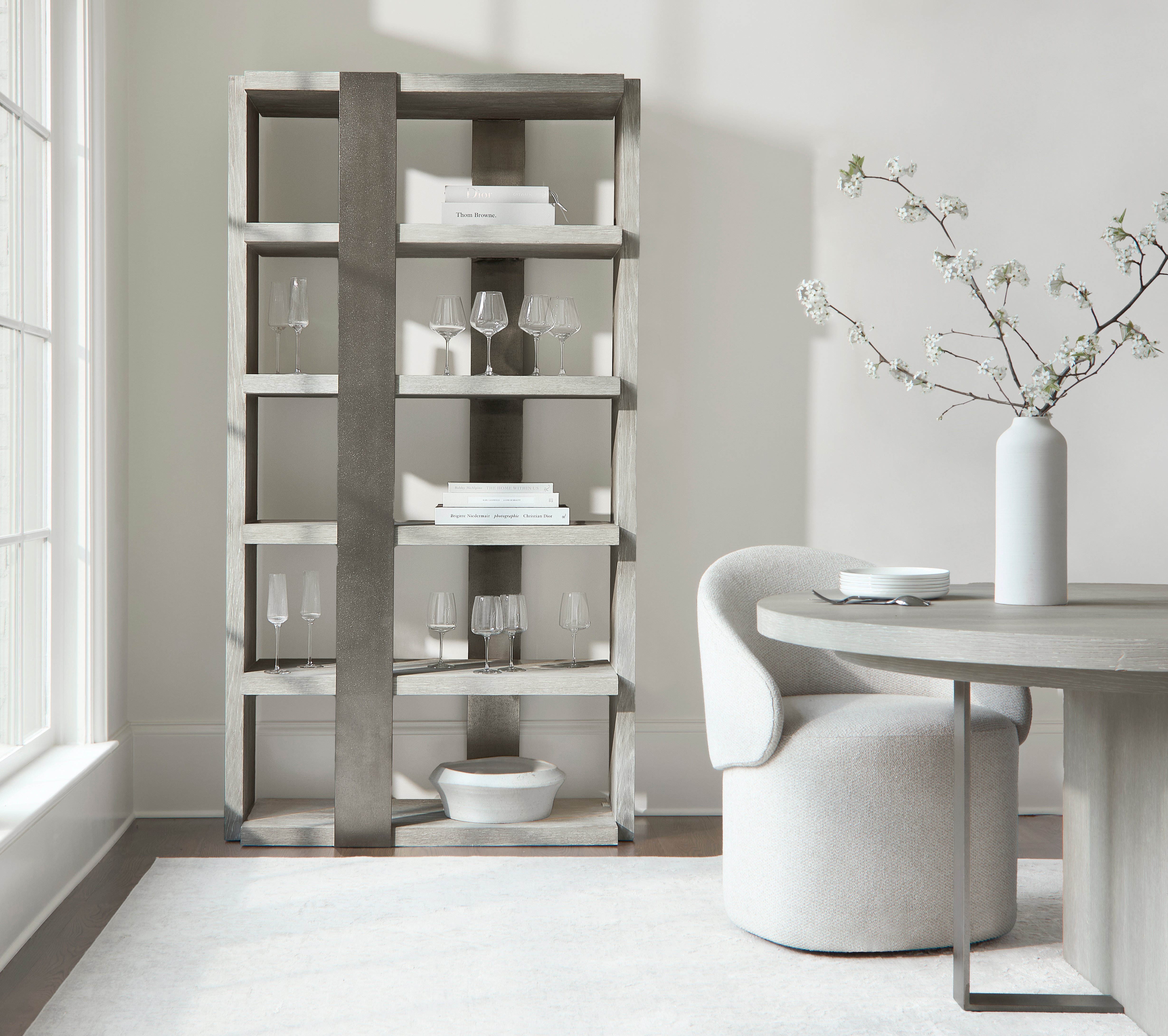 With architectural lines, textured metals, and a warm palette, Bernhardt’s Tempo collection is structured, modern, and effortlessly refined.