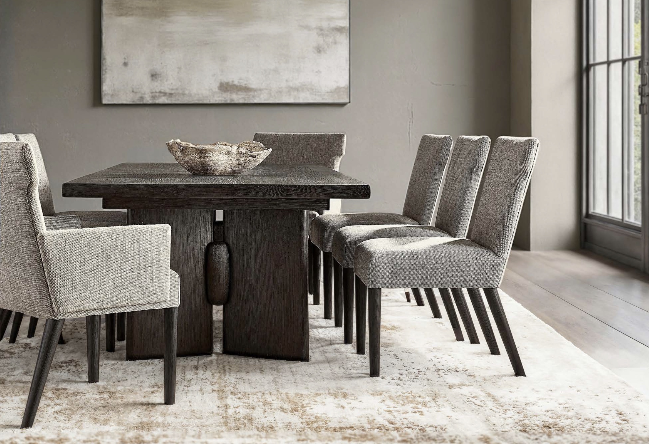 392242/392244 GENEVE DINING TABLE, 392542 GENEVE ARM CHAIR, 392541 GENEVE SIDE CHAIR