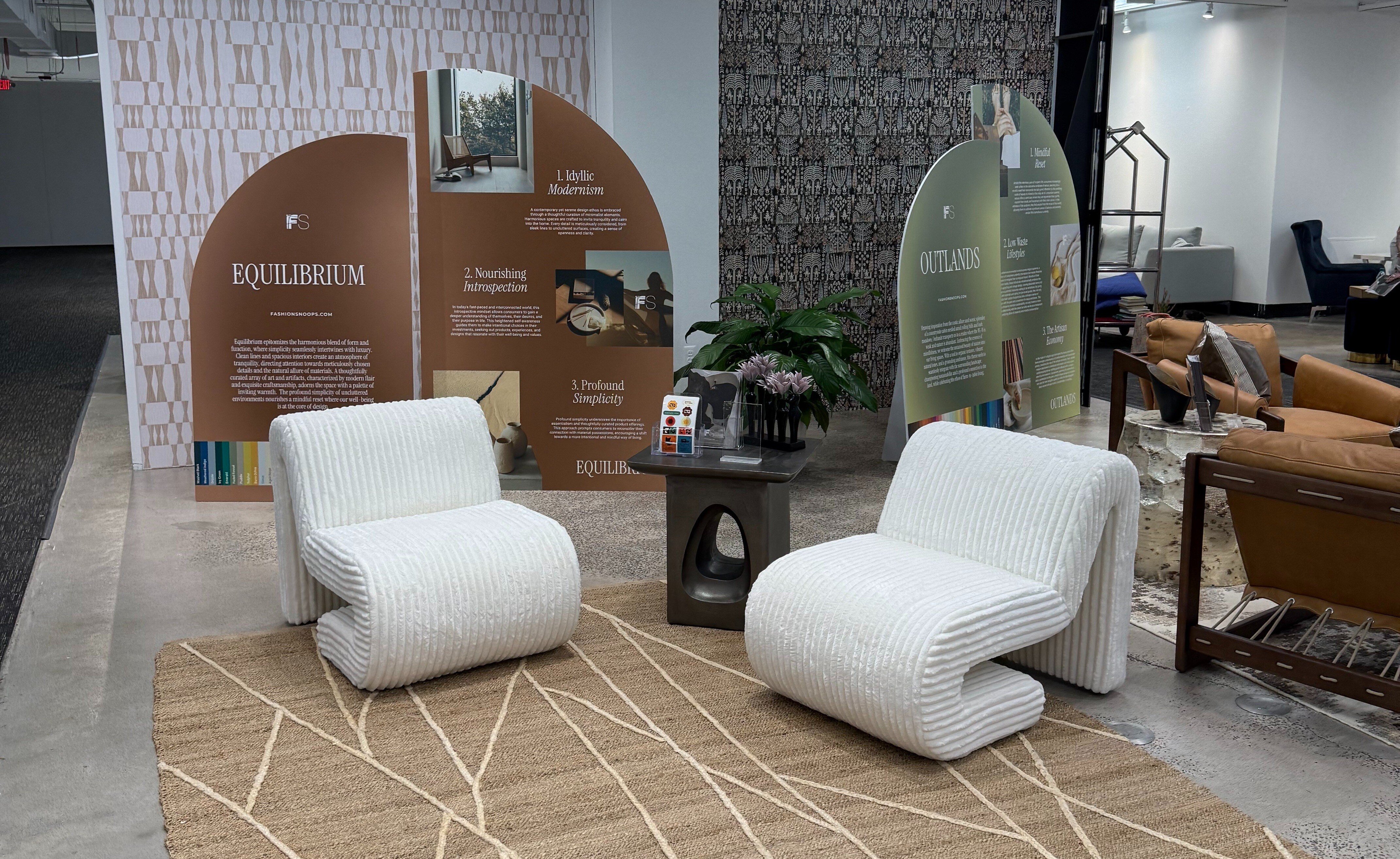 Bernhardt products were included at the Fashion Snoops Hall of Fame and Andmore Trend Exhibit at the Fall 2024 High Point Market.