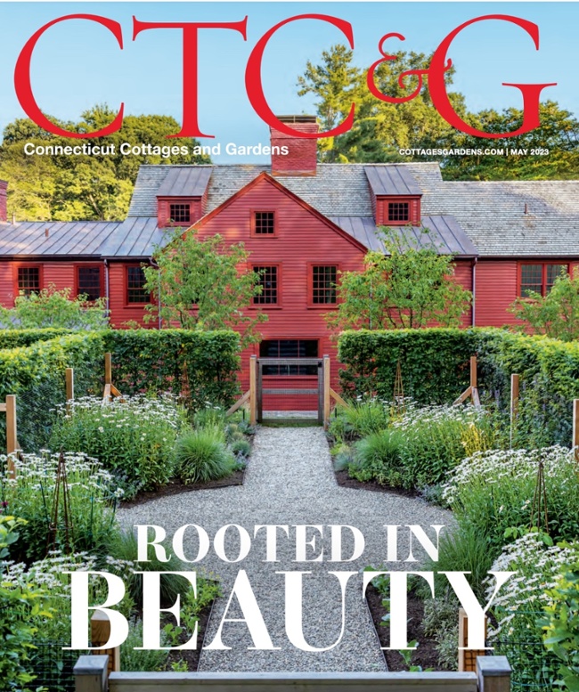 Bernhardt Exteriors Nodi Outdoor Chair featured in Connecticut Cottages & Gardens May 2023 issue.