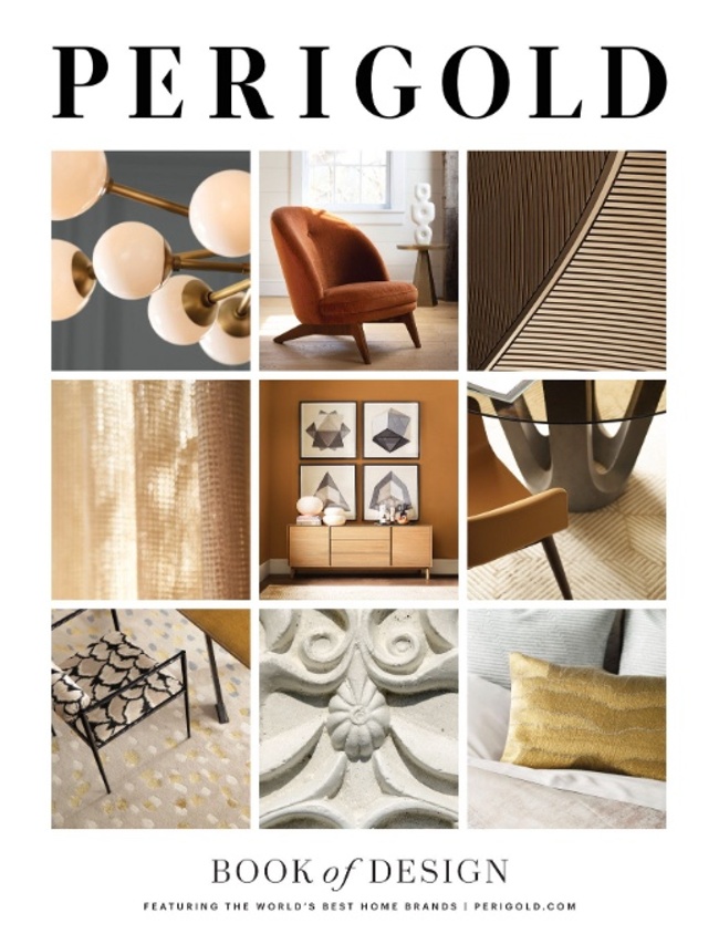 Bernhardt and Bernhardt Interiors products featured in the Perigold Catalog – Book of Design 2023 issue.