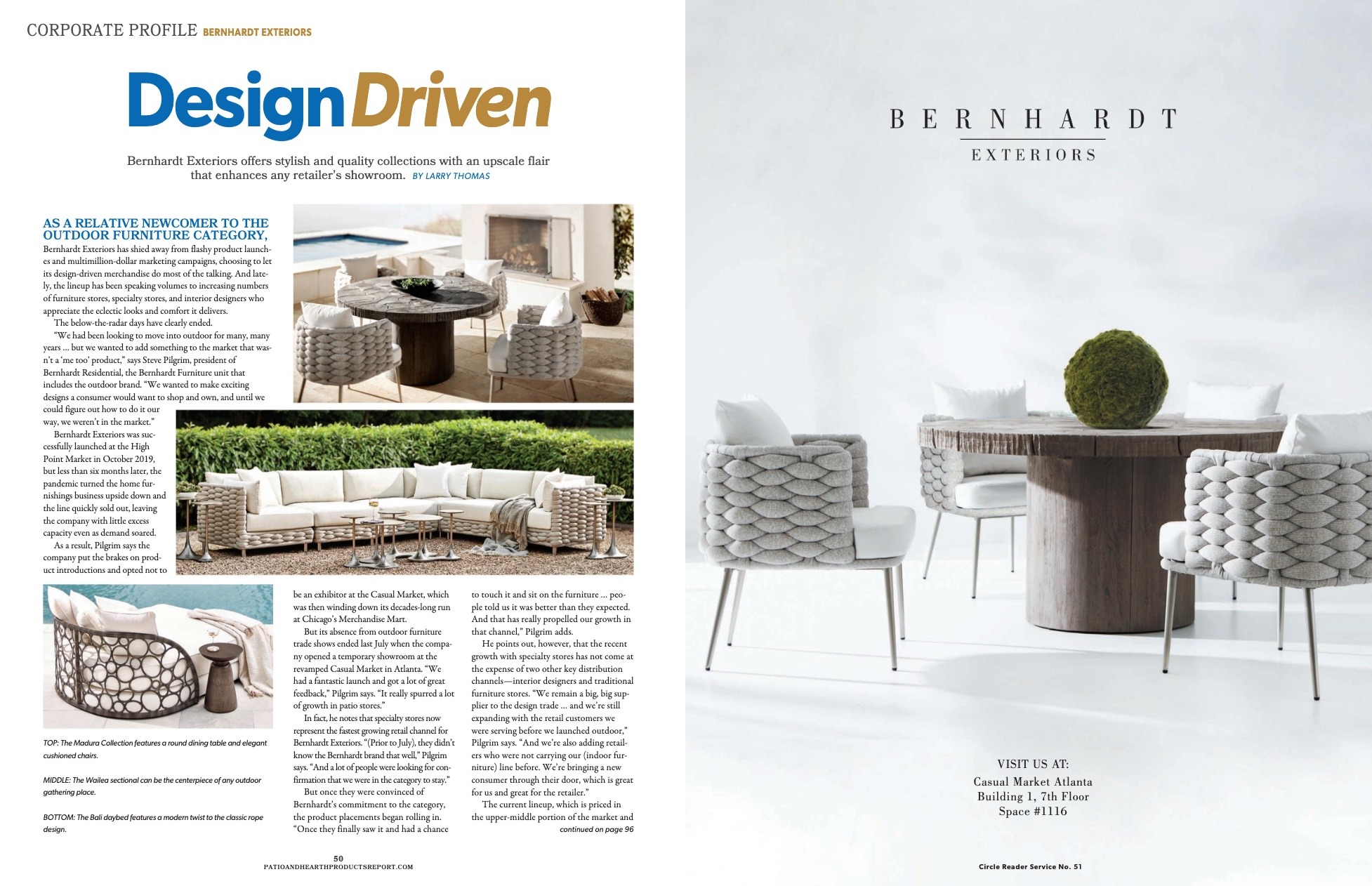 Bernhardt Exteriors products featured in Patio & Hearth May/Jun 2024 issue.