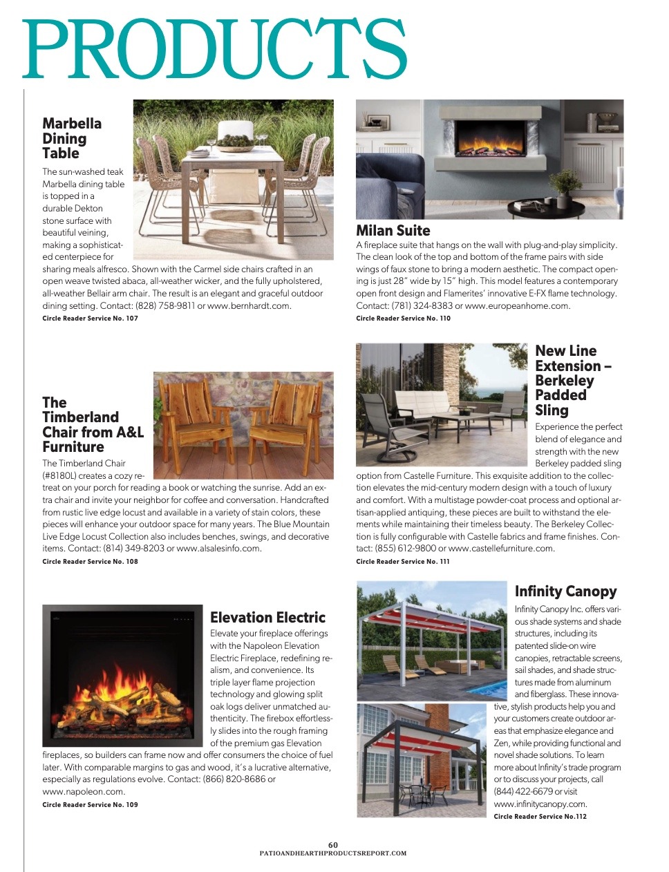 Bernhardt Exteriors products featured in Patio & Hearth May/Jun 2024 issue.