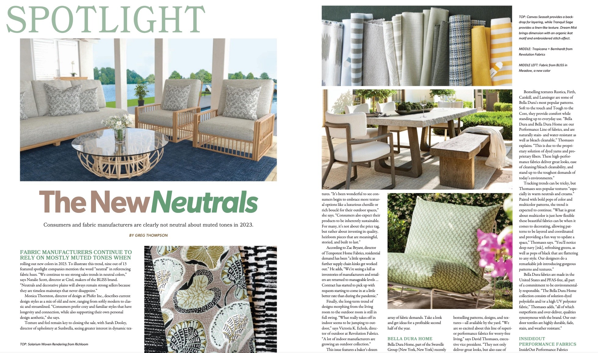 Bernhardt Exteriors products featured in Patio & Hearth July/August 2023 issue.