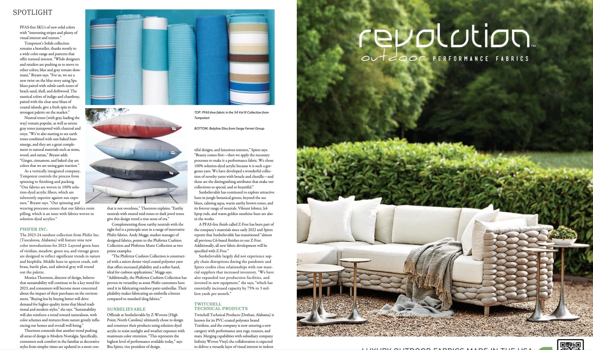 Bernhardt Exteriors products featured in Patio & Hearth July/August 2023 issue.